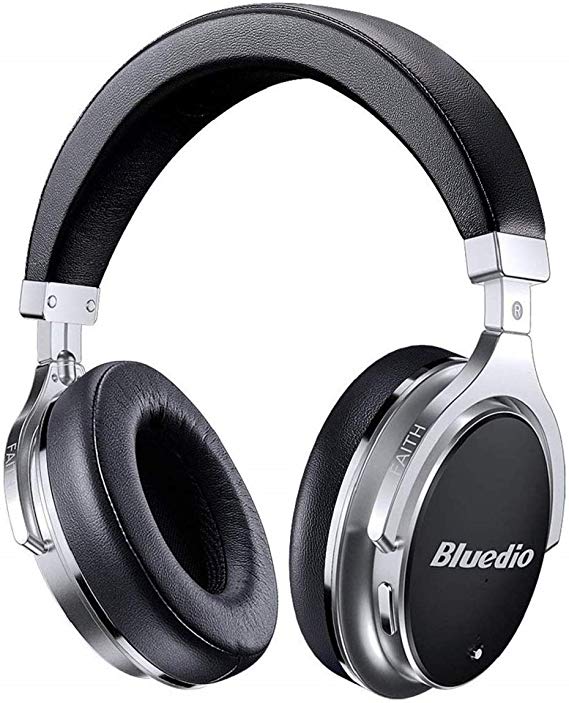 Bluedio High-End Bluetooth Headphones Active Noise Cancelling, 3D Sound Effect /180° Rotation/ANC/Wireless&Wired Over Ear Headphones with Carrying Case/Gift-Package (Black and Silver)