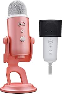 Blue Microphones Yeti USB Microphone Aurora Collection (Pink Dawn) Bundle with Pop Filter (2 Items)