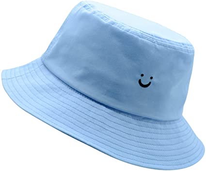 Smile Face Hat Summer Travel Bucket Beach Sun Hat Night Call Embroidery Visor Outdoor Cap