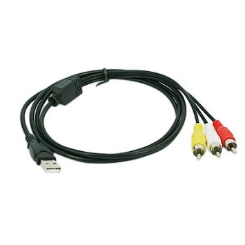 HDE 3 RCA to USB Audio/Video A/V Camcorder Adapter Cable for TV/Mac/PC