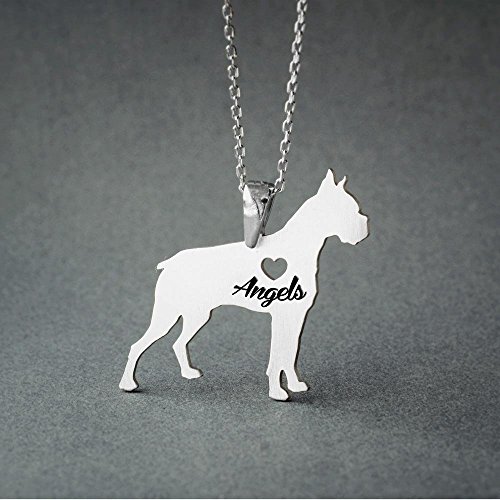Personalised Boxer Necklace - Boxer Name Jewelry - Dog Jewelry - Dog breed Necklace - Dog Necklaces