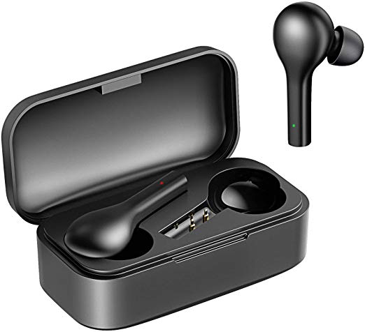 QCY Wireless Headphones, V5.0 Bluetooth Earbuds In-Ear Stereo True Wireless Earphones with Touch Control, Binaural Calling, One-Step Paring, Total 16 Hours Play Time