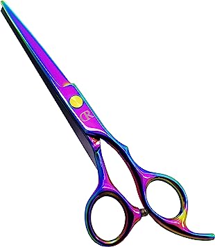 Professional Hair Cutting Shears,6 Inch Barber Hair Cutting Scissors Sharp Blades Hairdresser Haircut for Women/Men/Kids 420c Stainless Steel Rainbow Color