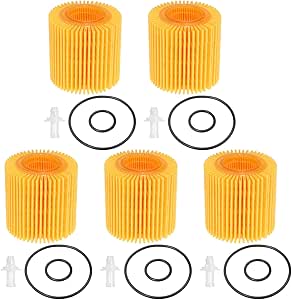 Engine Oil Filter Kit Replacement for Toyota Avalon Camry RAV4 Sienna Scion IM XD 04152YZZA1 Oil Filter Replacement for Lexus ES300h ES350 IS200t RX350 RX450h (5)