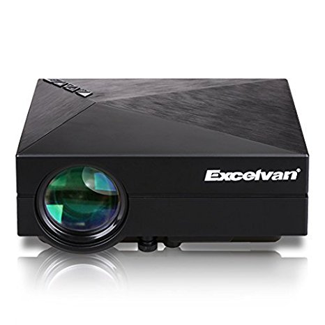 Excelvan Multimedia Mini LED Projector for iPhone iPad Android Phone Home Theatre Cinema Projector 800480 with USB HDMI AV VGA SD Input Black