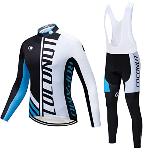 Winter Cycling Jersey Sets Thermal Fleece Bike Jersey   Bib Pants, Cycling Clothing Set for Men