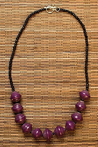 Fair Trade Asali Necklace - Purple- BeadforLife Paper Jewelry from Uganda