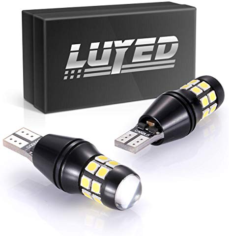 LUYED Extremely Bright 2200 Lumens Backup Reverse Lights 921 912 W16W 3030 20-EX Chipsets With Lens, Xenon White