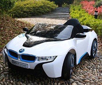 BMW i8 12V Kids Ride On Battery Powered Wheels Car RC Remote White