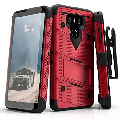 LG G6 Case, Zizo [Bolt Series] with FREE [LG G6 Screen Protector] Kickstand [12 ft. Military Grade Drop Tested] Holster Belt Clip - LG G6