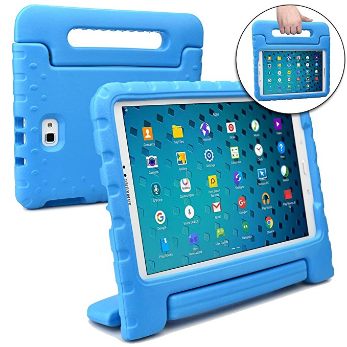 Samsung Galaxy Tab A 10.1 case for kids [SHOCK PROOF KIDS TAB 10.1 CASE] COOPER DYNAMO Kidproof Child Tab A 10.1 inch Cover for Boys, Toddlers | Kid Friendly Handle & Stand, Screen Protector (Blue)