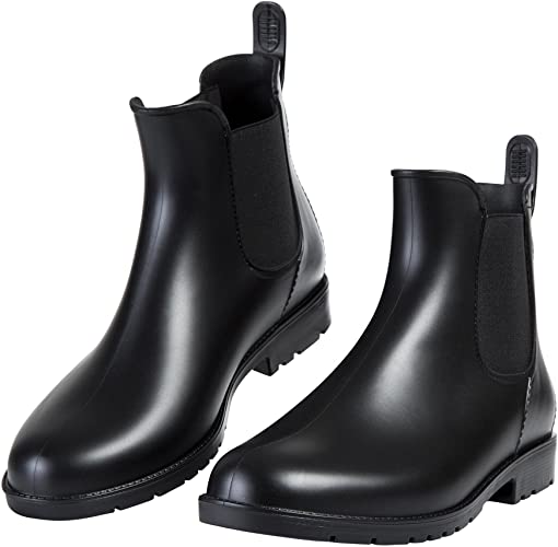 Asgard Women's Short Rain Boots Waterproof Ankle Chelsea Booties