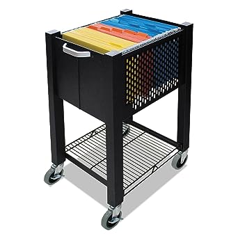 Vertiflex Products InstaCart Sidekick File Cart, 15.5" x 13.75" x 26.25", Black (VF53002)