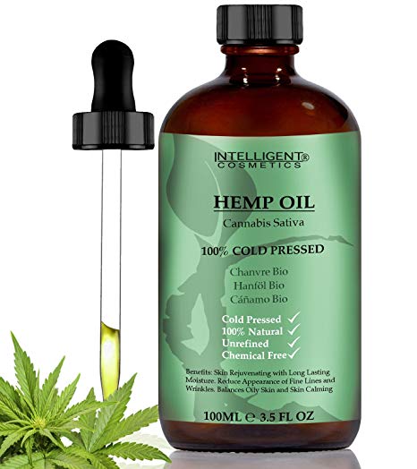 HEMP SEED OIL 100ML, 100% Cold Pressed Unrefined, Organic, Pure & Natural. Skin Care Facial Oil, Prevents Premature Ageing, Tightens & Shrinks Large Pores, Fights Acne, Balances Oily Skin