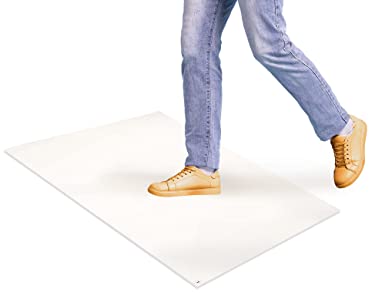 CALPALMY 150 Sheets 24" x 36" Adhesive Mats - Sticky Mat for Laboratories, Homes, Construction Sites, and More - Remove Dust and Dirt from Shoes and Equipment Wheels - White