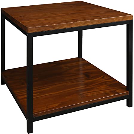 Casual Home Metro End Table with Black Frame, Mocha