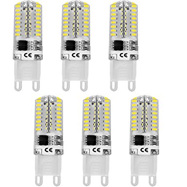 LEDERA Dimmable G9 LED Bulb, 6000K Daylight White, 4W(35W Halogen Equivalent), Pack of 6 Units