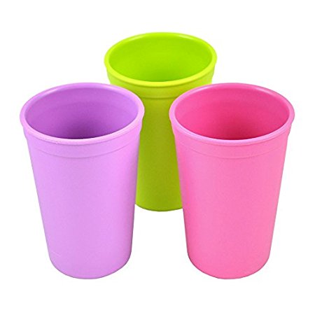 Re-Play Drinking Cups, Purple/Green/Bright Pink, 3-Count