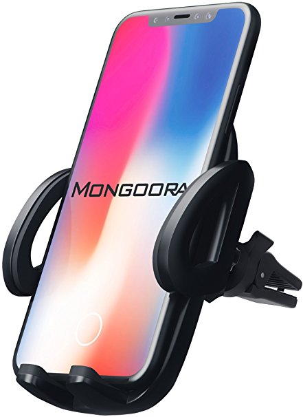 2017 Mongoora Air Vent Car Phone Mount for any Cell Phone. Phone Holder for Car. One Touch Car Mount. Universal Car Phone Holder.