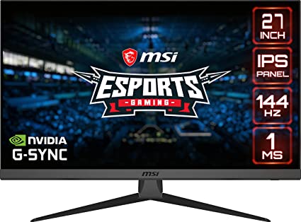 MSI 27” FHD (1920 x 1080) Non-Glare with Super Narrow Bezel 144Hz 1ms 16:9 HDMI/DP AMD Radeon FreeSync IPS Gaming Monitor (OPTIX G272), Black