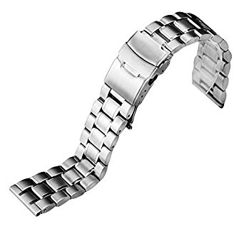 Topwell 22mm Silver Stainless Steel Mesh Watch Band Straight End Strap Bracelets Strap Watchband Replacement