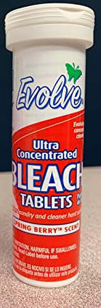 Evolve Bleach Tablets, 8ct Tube, Spring Berry Scent, Travel Size,