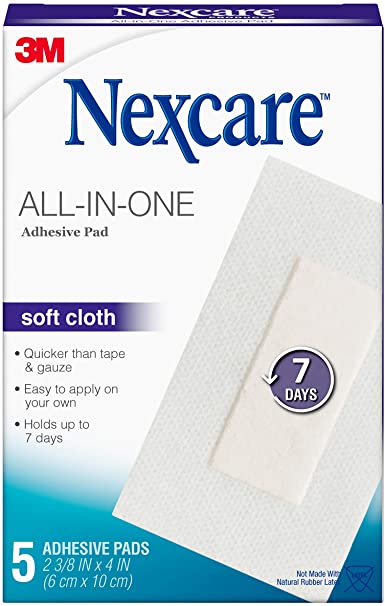 Nexcare Soft Cloth Premium Adhesive Pad, White, 5 Count