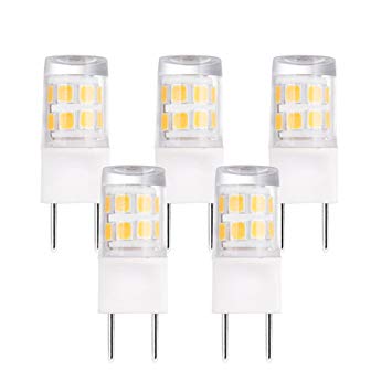 JandCase G8 LED Light Bulbs, 2.5W, 20W Halogen Equivalent, 200LM, Soft White 3000K, G8 Base Bulbs for Counter, 5 Pack