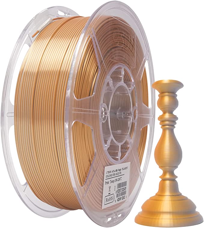 eSUN Silk Magic PLA Filament 1.75mm, Silky Bicolor 3D Printer Filament PLA, Dimensional Accuracy  /- 0.05mm, 1KG Spool (2.2 LBS) 3D Printing Filament for 3D Printers, Silk Gold Silver