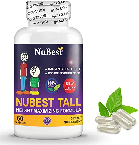 Nubest Tall 60 Capsules, Growth Height with Nanometer Calcium, Collagen type 2 and Herbs