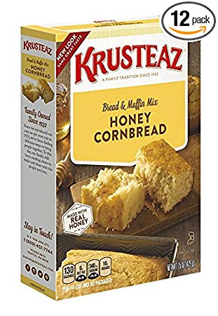 Krusteaz Honey Cornbread & Muffin Mix, 15-Ounce Boxes (Pack of 12)