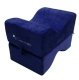 Serenilite Dual Foam Contour Knee Pillow and Leg Rest-Includes Ultra Smooth Velour Cover-Best Quality Comfort Midnight Blue