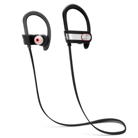 Bluetooth Headphone, Novo Icon V4.1 Wireless Sport Stereo In-Ear Noise Cancelling Sweatproof Earbuds Earphones Headset for Apple iPhone 6s, Samsung Galaxy S6, and Other Bluetooth Device - Black