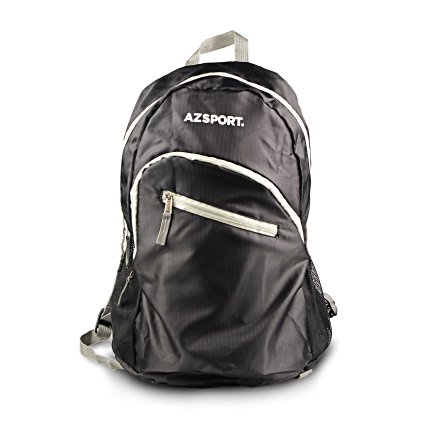 AZSPORT Foldable Backpack, Best for Camping and Traveling, Lightweight, Black