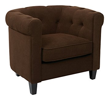 Office Star Accent Chair Inspired by Bassett Marianna, Shultz Chocolate