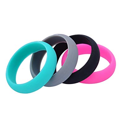 4 Pcs Women Silicone Rings Wedding Bands Engagement Active Athletes Lady Ring Jewelry Size 5,6,7,8,9