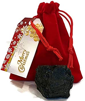 Ultimate Naughty List Lump of Coal Christmas Surprise! Beautiful Plush Red Velvet Jewelry Bag Filled with Real Authentic Coal and Designer Gift Tag!