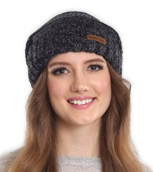 Slouchy Cable Knit Cuff Beanie by Brook   Bay - Stay Warm & Stylish this Winter - Chunky, Oversized Slouch Beanie Hats for Women & Men - Serious Beanies for Serious Style (with 10  Colors)