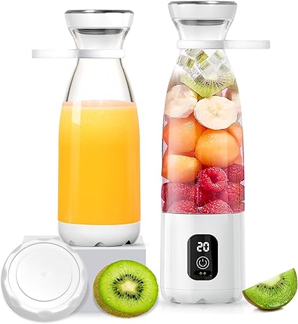 Leegoal Portable Blender, 300W Personal Blender for Shakes and Smoothies High Speed Ice Blender for Kitchen 6000mAh Cordless Travel Mini Blender Bravo 20oz Cup to go (4th Gen,Basic)