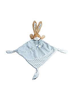 Blue Bunny Rabbit Comfort Blanket Security Blankie for Newborn Baby Boy