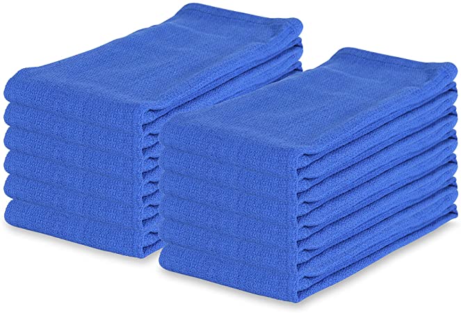Arkwright Surgical Huck Cleaning Towels, Pack of 12 Absorbent Towel Perfect for your Windows, Glass Painted Metal, Ceramic, Counters, Cabinets (16x 26 in) (Blue)