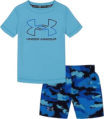 Under Armour Boys' Swim Volley Set, Sleeve Shirt & Matching Shorts, Lightweight & Breathable