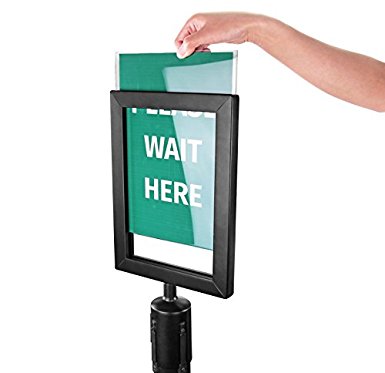 New Star Foodservice 54729 Sign Frame for Stanchion Belt, Black