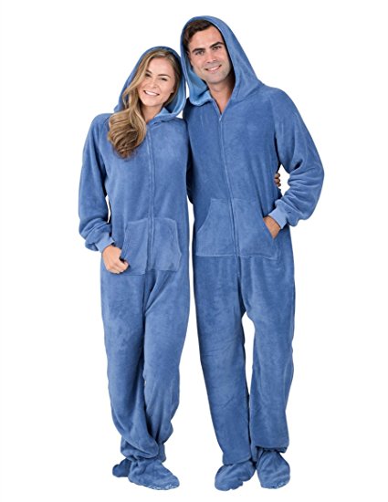 Footed Pajamas - Under The Sea Adult Hoodie Chenille