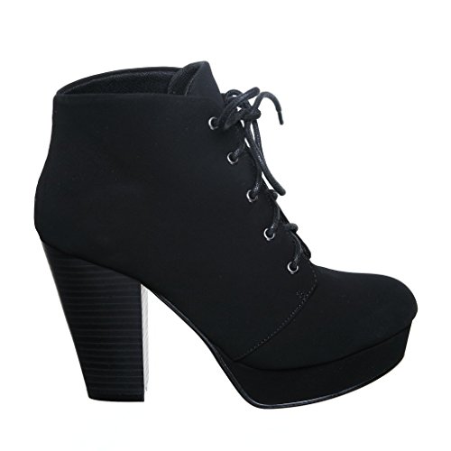 Lace up Platform Ankle Round Toe Bootie