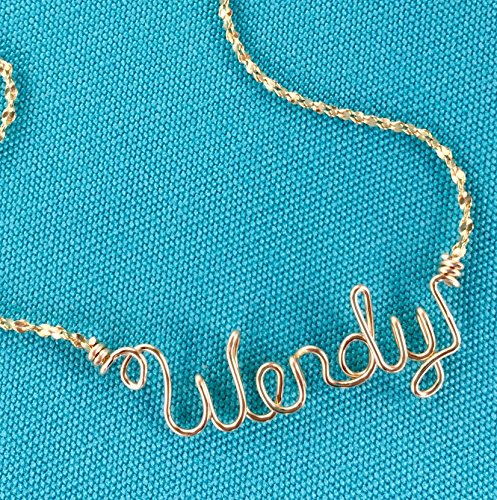 Personalized Jewelry~Gold Wire Name Necklace or Anklet~Charm w/Swarovski Birthstone~Heart, Cross, Star, Flower or Peace Sign~Any Name~Handcrafted Name Jewelry