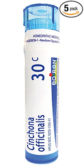 Boiron Cinchona Officinalis 30C, Homeopathic Medicine for Diarrhea, Gas and Bloating (Pack of 5)