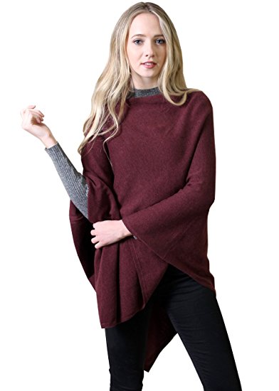 100% Organic Cotton 5-Way Knit Poncho Sweater Pullover Topper Wrap Cardigan (12 COLORS)