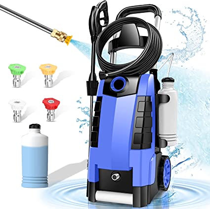 TEANDE Electric Pressure Washer, 3800PSI High Pressure Washer 2.8GPM 1800W Power Washer with Soap Bottle for Cleaning Cars,Garden, Driveways(Green) (13, Blue)