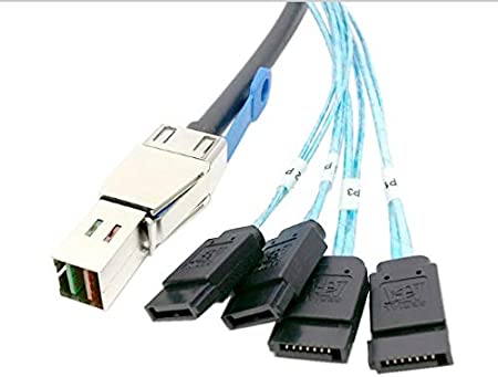 External Mini SAS HD SFF-8644 to 4 X SATA Cable 1 Meter